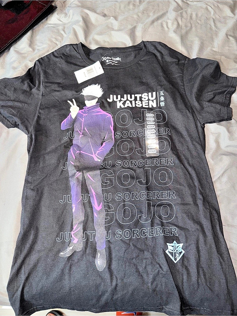 Crunchyroll Jujutsu Kaisen Satoru Gojo Graphic Tee Black & Purple Medium